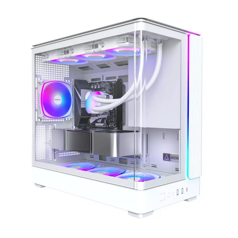 Caixa de PC Montech KING 15 PRO branco — Micro ATX / Mini-ITX, Midi Tower