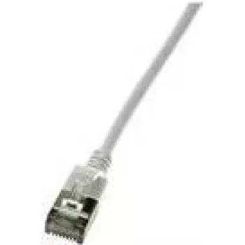 LogiLink SlimLine - cabo de rede - RJ-45 (M) para RJ-45 (M) - 1 m - SSTP, PiMF - CAT 6a - blindado, sem halogéneos, moldado, sem patilhas - cinzento, RAL 7035