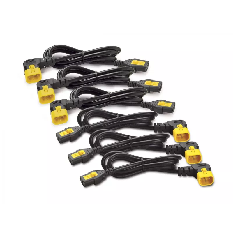Conjunto de cabos de alimentação APC (6 unid.), bloqueáveis, C13 para C14 (ângulo de 90°), 1,2 m