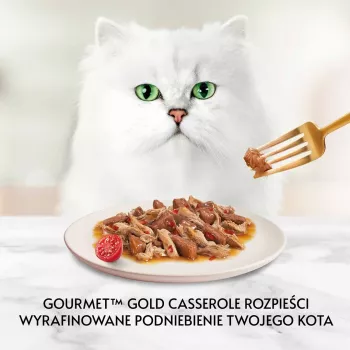 Comida húmida para gatos Gourmet (Purina) Gold 85 g – adulto, vaca e frango