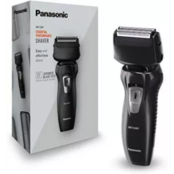 Máquina de barbear com lâminas Panasonic ES-RW31 — máquina de barbear com 2 lâminas e bateria, molhado e seco, preto, 30 min de autonomia