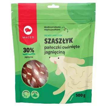 MACED Espeto de presunto com borrego – snack para cães – 500 g