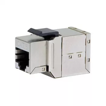 Conector Keystone Inline Cat6 Blindado 8 unid., EQUIP — Formato Plano, RJ-45, 17×35,5×24,4 mm, prateado