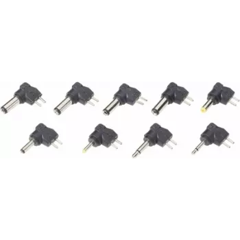 Conjunto de adaptadores Voltcraft 9ZC7 – 9 peças: 2 adaptadores jack e 7 adaptadores de baixa tensão
