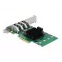 Placa DeLOCK PCI Express x4 para 4 x USB 3.0 externo Quad Channel - formato Low Profile