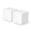 Sistema mesh MERCUSYS Halo H60X (pack de 2) Wi-Fi 6 dual band, 1500 Mbit/s, até 350 m², 2x LAN, antenas internas, branco