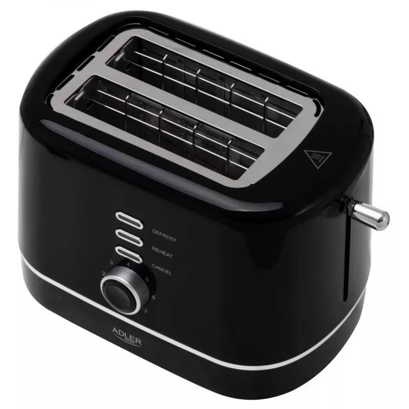 Adler AD 3224b torradeira com suporte para pãezinhos 7 níveis de tostagem preto