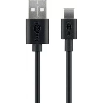 Wentronic Goobay - Cabo USB - USB (macho) para USB-C (macho) - USB 2.0 - 3 A - 2,0 m - preto (59122)