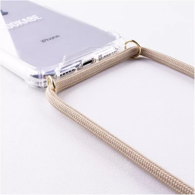 Capa com alça Lookabe loo007 dourado nude para iPhone 7/8 Plus – capa de telefone portátil com fita