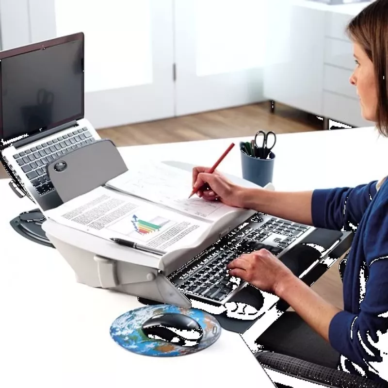 Fellowes Easy Glide suporte inclinado para escrita/documentos - suporte para originais - cinzento, preto (8210001)