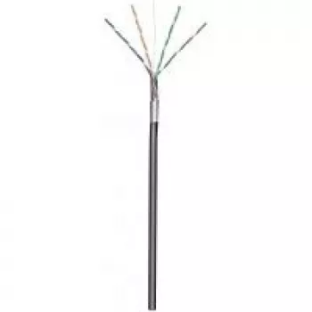 Wentronic goobay - Cabo ao metro - 100,0 m - Foiled Unshielded Twisted Pair (F/UTP) - CAT 5e - exterior, redondo, fiável - preto (57294)
