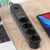 Régua de tomadas ColorWay CW-CHE44PDB — 4 tomadas AC, 2 portas USB