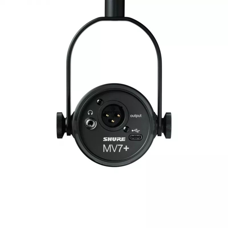 Shure MV7+-K-BNDL - microfone para discurso/canto com ligação XLR/USB-C, preto + tripé de mesa GATOR