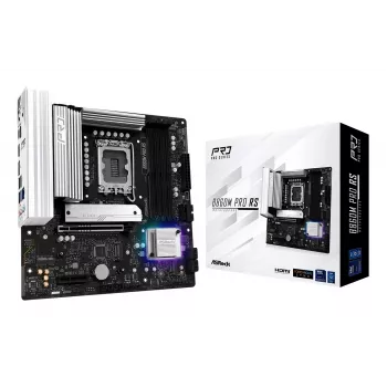 Placa-mãe ASROCK B860M Pro RS — Intel B860, LGA 1851, micro ATX, DDR5, 4× DIMM, 2.5Gb LAN, 1×PCIe5 x16