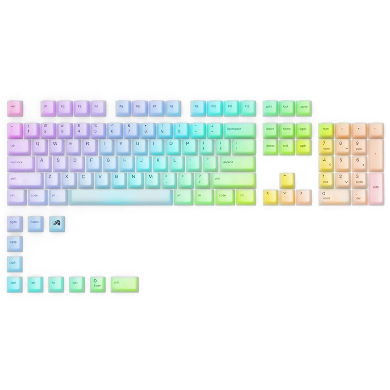 Conjunto de teclas mecânicas Triton Glorious Polychroma RGB — 115 teclas, perfil moldado