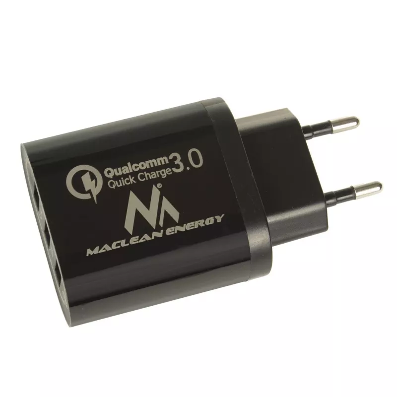 Carregador de parede USB MACLEAN MCE479B — 3 portas USB, potência total 18W, compacto