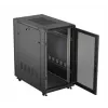 Armário rack 19 polegadas LANBERG FF01-6022-23B, 22U, 600×1000 mm, preto, portas perfuradas
