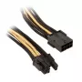 Cabo SilverStone PCI 8 pinos para PCIe 6+2 pinos, 250 mm – preto/dourado