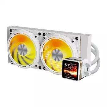 Refrigeração líquida de CPU Darkflash DE240 (branca) – radiador de 240 mm, circuito AIO fechado