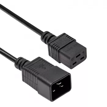 Cabo de extensão para servidor Akyga AK-UP-03 IEC C20 para C19, 1,8 m, preto