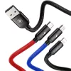 BASEUS Colorfone CAMLT-BSY01 cabo USB 1,2 m USB A 3 x USB C preto, vermelho, azul