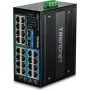 Switch industrial TRENDnet 26 portas Gbit PoE+ metal calha DIN (TI-PG262)