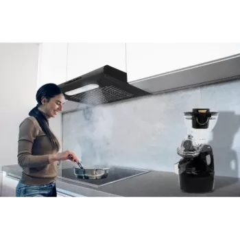 Exaustor de encastrar MPM MPM-61-PX-73, aço inoxidável preto, 600×190×560 mm, 175 m³/h, filtro de carvão ativo