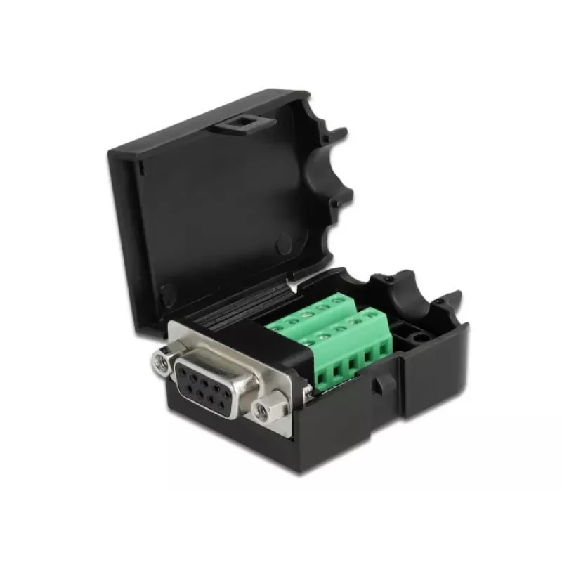 Conector de fios DeLOCK 66265 Sub-D 9 bloco de terminais de 10 polos preto