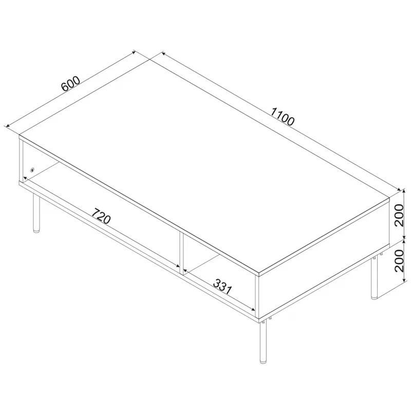 Mesa/banco PALAZZO BIS 110x60x40 branco mate