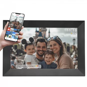 Moldura digital Denver PFF-1024BMK2 preta 25,6 cm (10,1 polegadas) ecrã tátil Wi-Fi