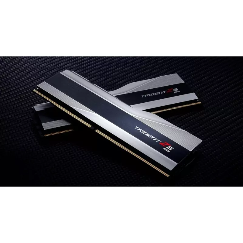 DIMM 64 GB DDR5-6400 (2x 32 GB) Dual-Kit, memória RAM prateada/preta, F5-6400J3239G32GX2-TZ5RS, Trident Z5 RGB, INTEL XMP