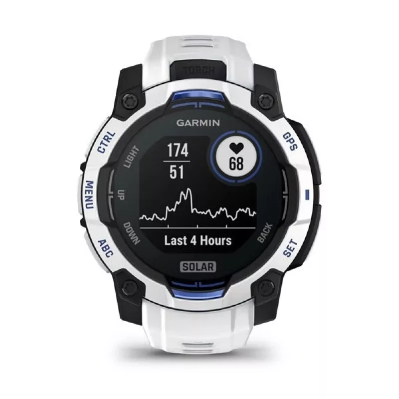 Garmin Instinct 3 Solar smartwatch, 45 mm, Black/Stone White, bracelete de silicone (010-02934-03)