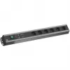 Unidade de distribuição de energia Bachmann 300.012, PDU Basic, 6 saídas AC, 2HE, cabo de 2 m, preto/cinzento