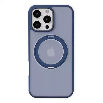 Capa protetora Torras Ostand Pro para iPhone 16 Pro, azul, design fino