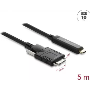 Delock 83623 cabo ótico ativo USB 10 Gbps, USB Type-C para Micro-B, 5 m