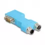 DELOCK D-Sub 9 conector macho/fêmea para M12 5 pinos codificação A distribuidor CAN-Bus 90° azul