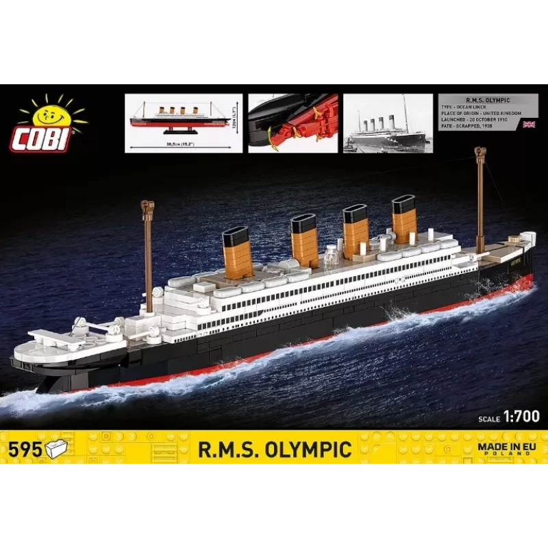 Conjunto de construção Cobi Blocks R.M.S. Olympic 59 blocos — conjunto de modelismo com 59 peças