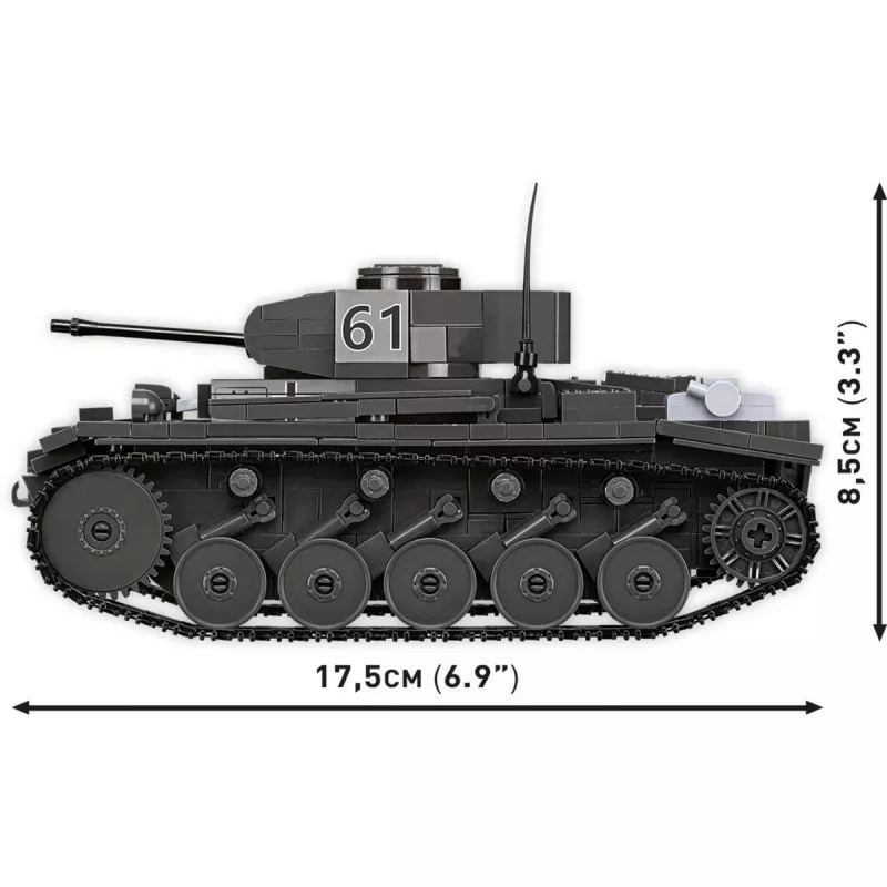 Conjunto de construção Cobi Panzerkampfwagen II Ausf. F – 813 peças, preto, idade 9+