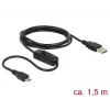 Cabo USB DeLOCK 84803 USB 2.0 1,5 m USB A Micro-USB B preto
