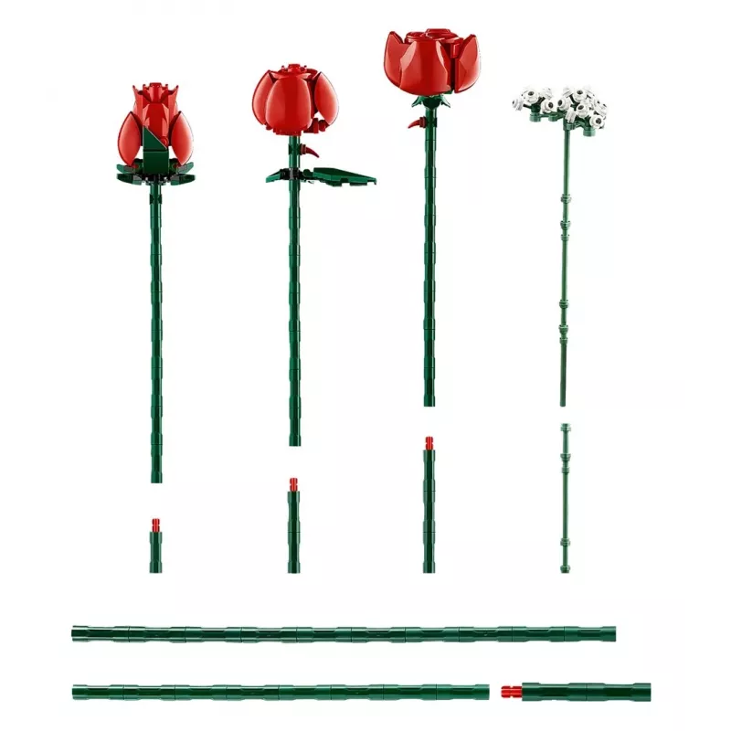 LEGO Icons Buquê de Rosas Flores Artificiais Conjunto para Adultos Coleção Botânica Acessórios de Casa Presente de Dia dos Namorados para Mulheres
