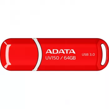 Pen Drive ADATA DashDrive UV150 64 GB, USB Tipo-A 3.2 Gen 1, Vermelho, Design com Tampa
