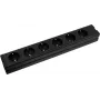 Régua de tomadas EUROLITE 30240080 — 6 tomadas, caixa de alumínio, preto