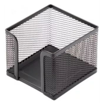 Caixa de papel de notas Forpus, 9,5x9,5 cm, preto, metal perfurado 1005-008