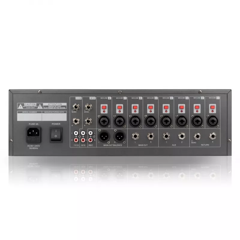 RM12 FX - misturador analógico com Bluetooth DSP EQ MP3 Phantom, 12 canais