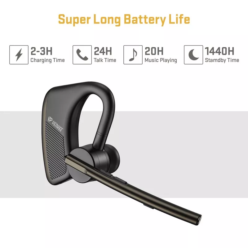 Conjunto de auscultador com fios/Bluetooth YENKEE YHF F20BK – headset com microfone em linha para chamadas e áudio