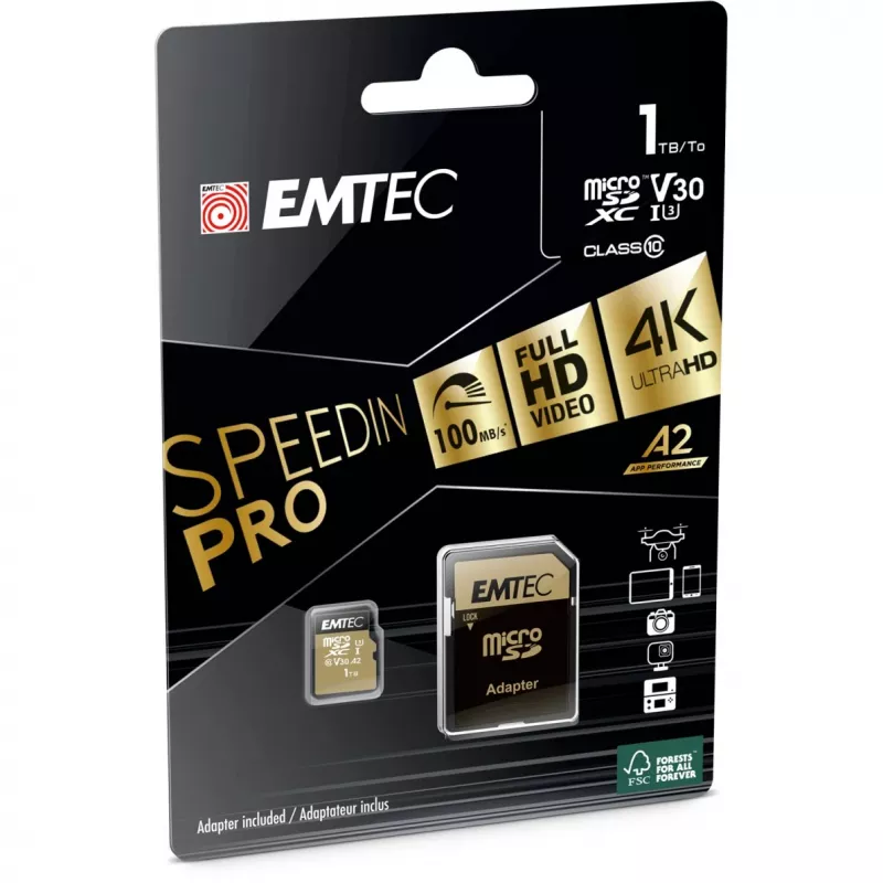 Emtec 1 TB MicroSDXC UHS-I cartão de memória ECMSDM1TXC10SP