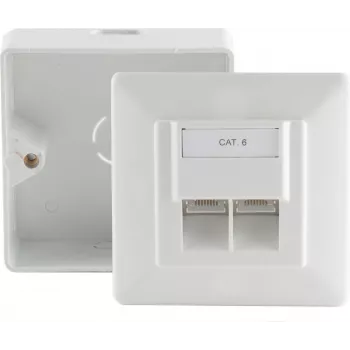 Tomada de rede ShiverPeaks 74251-SET Cat 5e 2 portas de superfície