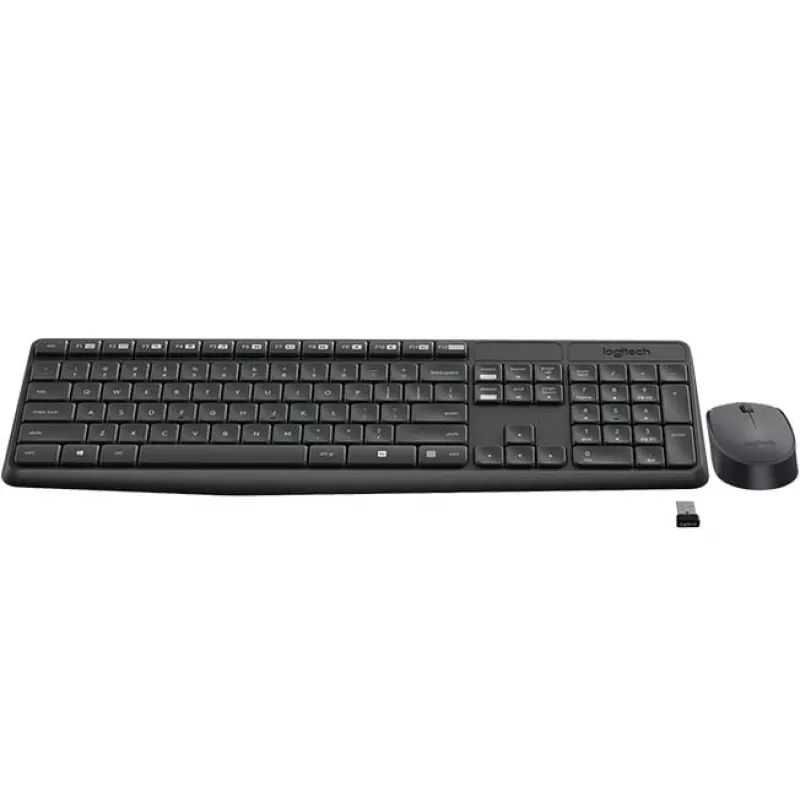 Logitech MK235 - conjunto teclado e rato - sem fios - 2,4 GHz - português