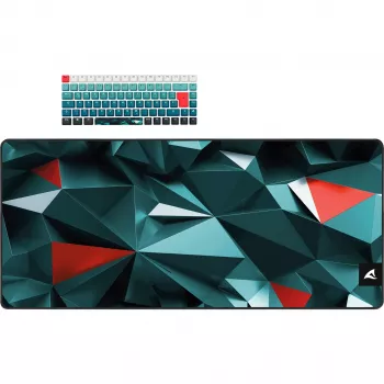 Teclado Sharkoon SKILLER SGK50 S3 Design Bundle D1 cinzento-verde vermelho — teclado gaming com fios, layout compacto