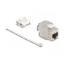 Delock 90723 Módulo Keystone slim RJ45 para LSA Cat.6A, blindado, 180 graus, sem ferramentas
